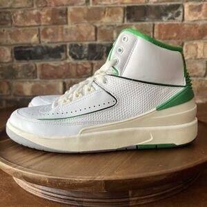 Nike Air Jordan 2 Retro GS Lucky Green Cream Youth 6.5 Women's 8 Shoes Sneakers